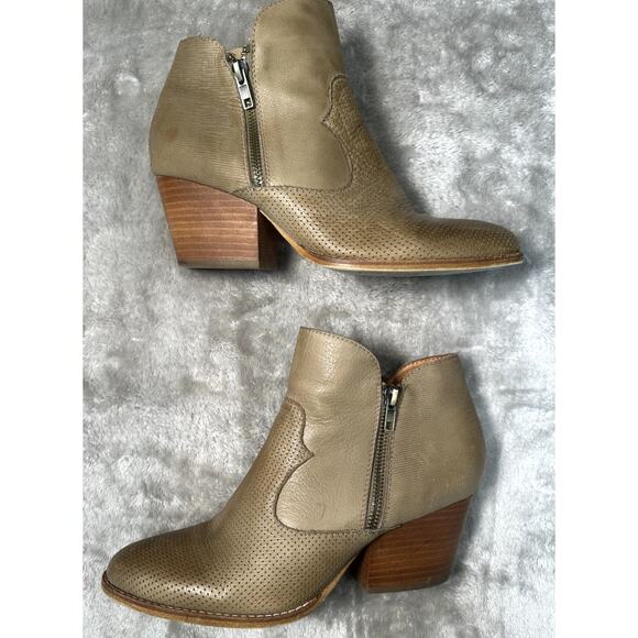 Silent D Anthropologie WhatX Tan Leather Ankle Boots Womens Size EU 39 US 8 - Picture 2 of 8